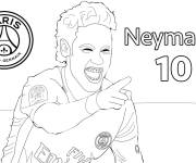 Coloriage Neymar Jr joueur de Paris Saint Germain FC