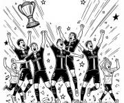 Coloriage Paris Saint Germain gagne la coupe