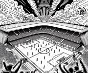 Coloriage Paris Saint Germain match dans le stade