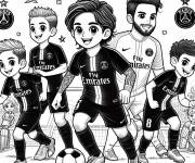 Coloriage Petits enfants membres de l'acad&eacute;mie de Paris Saint Germain