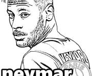 Coloriage Portrait réaliste de Neymar de Paris Saint Germain