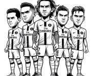 Coloriage PSG FC, club de foot fran&ccedil;aise