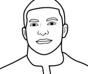 Coloriage Visage De Kylian Mbappé de PSG