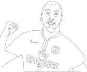 Coloriage et dessins gratuit Zlatan Ibrahimovic joueur de PSG à imprimer