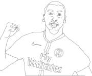 Coloriage Zlatan Ibrahimovic joueur de PSG