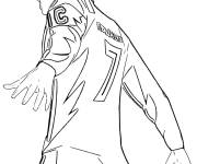 Coloriage Cristiano Ronaldo avec le num&eacute;ro 7