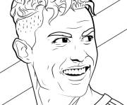 Coloriage Cristiano Ronaldo avec le sourire sur le visage