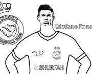 Coloriage Cristiano Ronaldo avec logo de Al Nassr