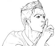 Coloriage Cristiano Ronaldo avec sa c&eacute;l&eacute;bration fameuse apr&egrave;s le but