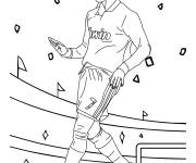 Coloriage Cristiano Ronaldo c&eacute;l&eacute;bre un but magnifique