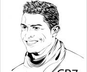 Coloriage Cristiano Ronaldo CR7 souriant