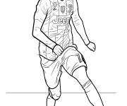 Coloriage Cristiano Ronaldo en contre attaque