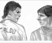 Coloriage Cristiano Ronaldo et Lionel Messi