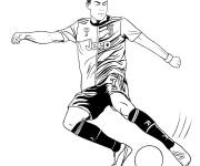 Coloriage Cristiano Ronaldo joueur de Calcio