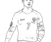 Coloriage et dessins gratuit Cristiano Ronaldo joueur de l'équipe nationale de Portugal à imprimer