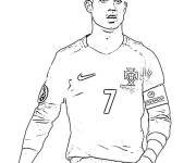 Coloriage Cristiano Ronaldo joueur de l'équipe nationale de Portugal