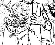 Coloriage Cristiano Ronaldo m&eacute;rite le ballon d'or