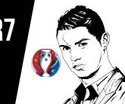Coloriage Cristiano Ronaldo pendant la coupe d'Europe