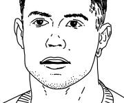 Coloriage Illustration de t&ecirc;te de Ronaldo simple