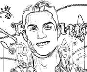 Coloriage Le sourire du joueur Cristiano Ronaldo CR7