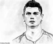 Coloriage Photo de Cristiano Ronaldo r&eacute;aliste