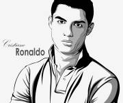 Coloriage Portrait de Cristiano Ronaldo pour adolescents