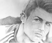 Coloriage Ronaldo avec le regard tr&egrave;s attentif