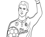 Coloriage Ronaldo de Real Madrid avec le ballon d'or