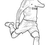Coloriage Ronaldo en tirant le ballon