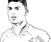 Coloriage et dessins gratuit Ronaldo joueur du Portugal à imprimer