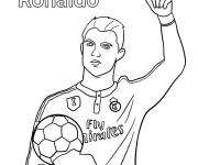 Coloriage Ronaldo obtient le ballon d'or