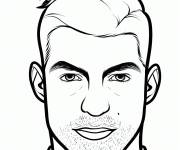 Coloriage et dessins gratuit Tête de Cristiano Ronaldo CR7 à imprimer