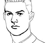 Coloriage Visage de CR7 facile