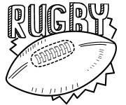 Coloriage Affiche de rugby imprimable