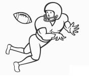 Coloriage Attaquant de rugby attrape le ballon