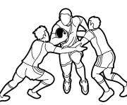 Coloriage Attaque de Rugby