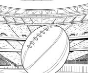 Coloriage Ballon dans le stade de rugby