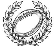 Coloriage Ballon de rugby &agrave; motif