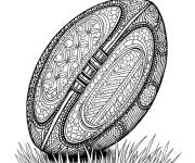 Coloriage Ballon de rugby &agrave; motif complexe