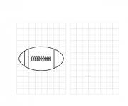 Coloriage Ballon de rugby dans quadrillage