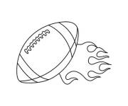 Coloriage Ballon de rugby en flammes ps