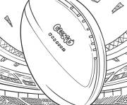 Coloriage Ballon de rugby en perspective