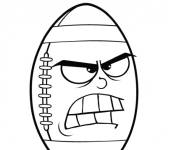 Coloriage Ballon de rugby grognon