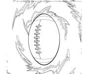 Coloriage Ballon rugby &agrave; motif