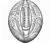 Coloriage Ballon rugby difficile