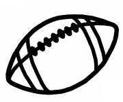Coloriage Ballon rugby en contour