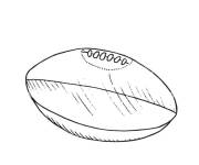 Coloriage Ballon rugby en couleurs