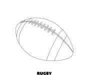 Coloriage Ballon rugby en vecteur