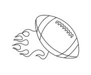 Coloriage Ballon rugby enflamm&eacute;