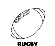 Coloriage Ballon rugby simple